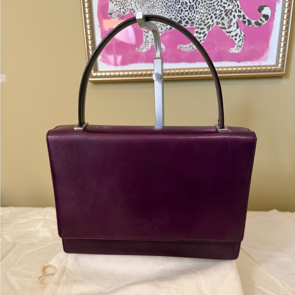 Vintage Prada Purple Leather Shoulder Bag
